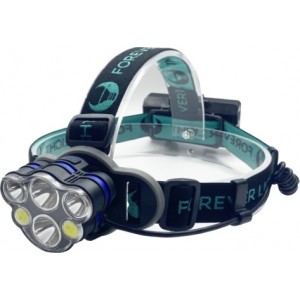 Telforceone LED Headlamp Ultra T6 2x 10W + XP-E 2x 3W 500lm 2x 18650 1800mAh Li-Ion Forever Light