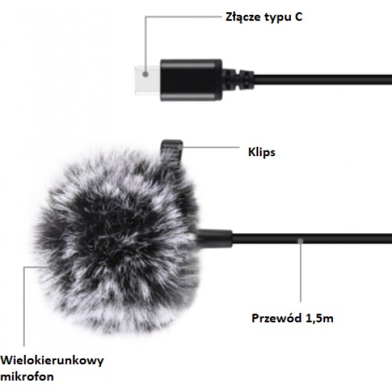 Puluz Microphone Jack Puluz PU425 1.5m USB-C / Type-C