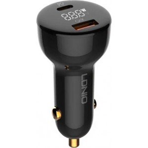 Ldnio C101 Car Charger, USB + USB-C, 100W + USB-C to USB-C Cable (Black)