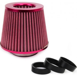 Amio Car Air Conical Filter red, universal, 3 mouting adapters AMIO-01042