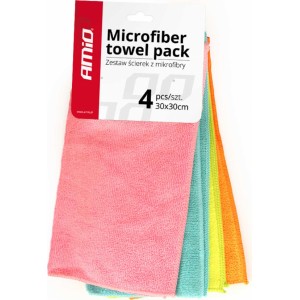 Amio Microfiber cleaning towel 4 pcs 30x30 cm Cwash-02