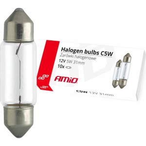 Amio Halogen bulbs C5W Festoon 31mm 12V 10pcs