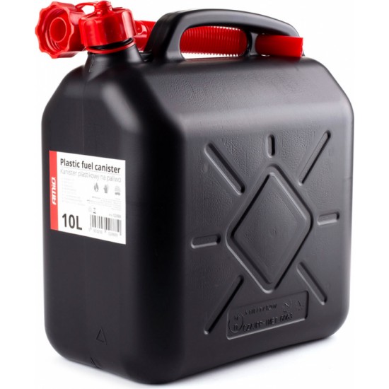 Amio Plastic fuel can 10L, black