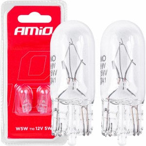 Amio Halogen bulbs T10 W5W W2.1x9.5d 12V 2pcs blister