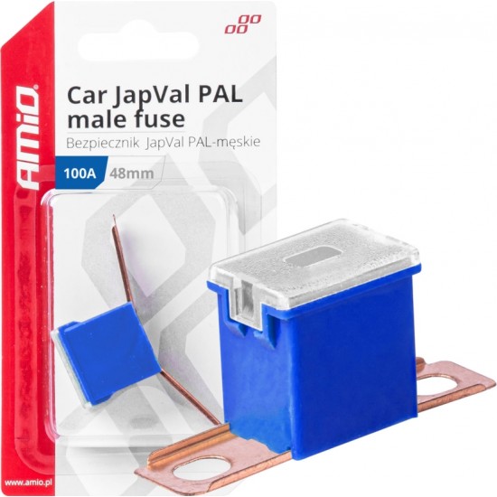 Amio Car JapVal PAL male fuses 48mm 100A AMIO-03424