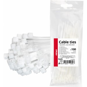 Amio White cable ties 2.5×150mm 100 pcs. AMIO-04306