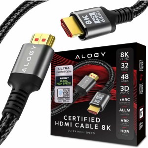 Alogy Kabel HDMI 2.1 Alogy 2m 8K PREMIUM ULTRA High Speed 60Hz 48GBps Czarny