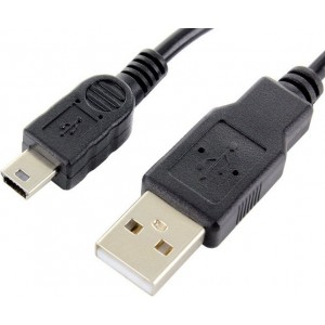 Cable USB - miniUSB 1,0 m 1A black bulk