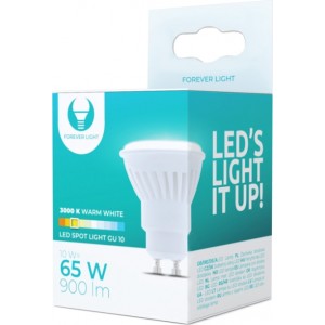 Telforceone LED bulb GU10 10W 230V 3000K 900lm ceramic Forever Light