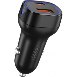 XO car charger CC37 PD QC 3.0 20W 1X USB 1x USB-C black