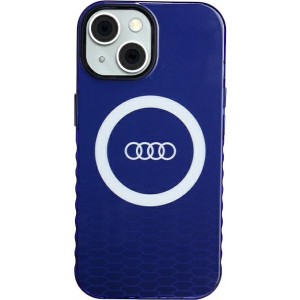 Audi case for iPhone 15 6,1" blue IML Big Logo MagSafe Case