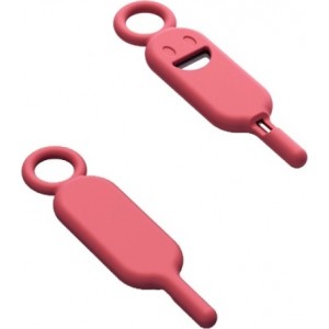 Key / needle for SIM card tray needle keychain magenta