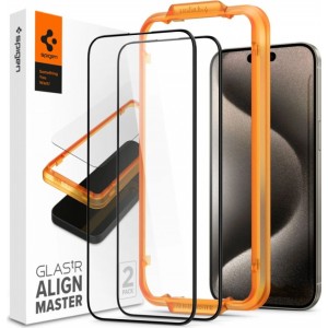 Spigen tempered glass ALM GLASS FC 2-PACK for iPhone 15 Pro Max 6,7" black