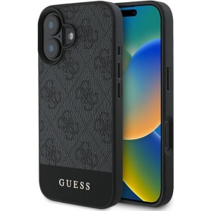 Cg Mobile Sas Guess case for iPhone 16 6,1" GUHCP16SG4GLGR grey hardcase 4G Bottom Stripe