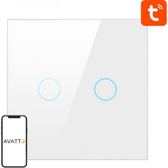 Avatto Smart Light Switch ZigBee Avatto ZTS02-EU-W2 2 Way TUYA (white)