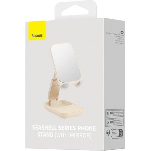 Baseus Folding Phone Stand Baseus with mirror (beige)