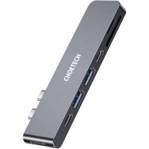 Choetech Docking Station Choetech HUB-M14 for Macbook Pro, 7-in-2 USB-C, Thunderbolt 3 (silver)