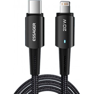 Essager USB-C to Lightning cable, Essager, EXCTL-CG01, 20W, 1m (black)