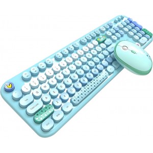 Mofii Lovely 2.4G Wireless Keyboard + Mouse Set (Blue)