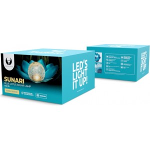 Telforceone SUNARI Solar Lamp LED FLS-70 Lotus Flower Blue 3000K 600mAh Ni-MH Forever Light