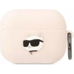 Karl Lagerfeld KLAPRUNCHP protective case for Apple AirPods Pro cover pink/pink Silicone Choupette Head 3D