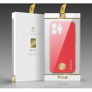 Dux Ducis Yolo elegant case made of soft TPU and PU leather for iPhone 13 Pro red