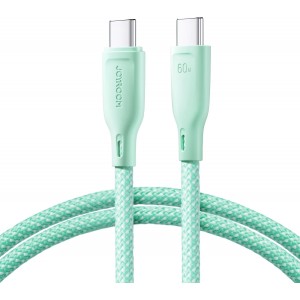 Joyroom Multi-Color Series S-A34 USB-C / USB-C PD 60W cable 1m - green