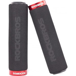 Rockbros BT1001BKRD sponge bicycle handlebar grips - black and red