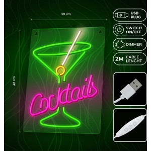 Neon PLEXI LED COCKTAILS pink green FPNE02X Forever Light