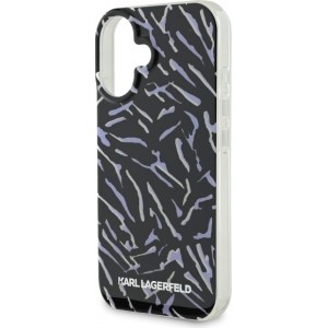 Karl Lagerfeld case for iPhone 16 6,1" KLHCP16SHZBPKCCU purple Hard Zebra With Cord