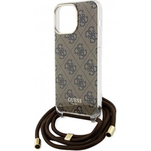 Guess case for iPhone 15 Pro Max 6,7" GUHCP15XHC4SEW brown HC CROSSBODY CORD 4G PRINT