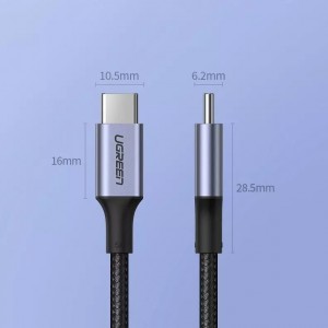 Ugreen cable cable USB Type C - USB Type C 5 A 100 W Power Delivery Quick Charge 3.0 FCP 480 Mbps 2 m gray (70429 US316)