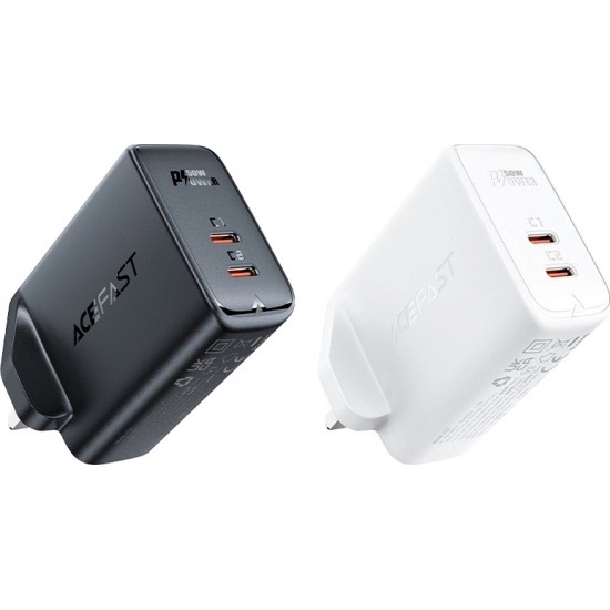 Acefast GaN charger (UK plug) 2x USB Type C 50W, Power Delivery, PPS, Q3 3.0, AFC, FCP (A32 UK)