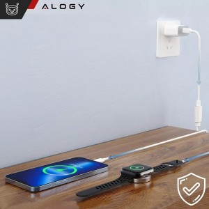 Alogy Wireless Inductive Charger 3in1 Qi 3.0 Fast for Samsung S22 S23 S24 Galaxy Watch Buds Station black