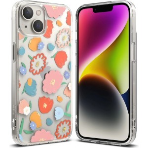 Ringke Fusion Design Armored Sleeve Cover with Gel Frame for iPhone 14 Plus transparent (Floral) (FD637E31)