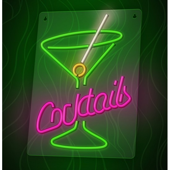 Neon PLEXI LED COCKTAILS pink green FPNE02X Forever Light