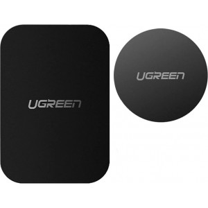 Ugreen LP123 60410 round/rectangular metal plates for magnetic phone holders - black (2 pcs)