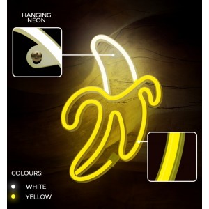 Neon LED Light BANANA white yellow Bat + USB FLNE10 Forever Light