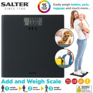 Salter SA00300 GGFEU16 Add and Weigh Scale Black