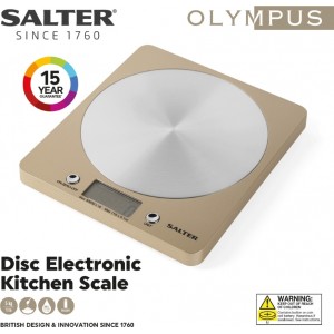 Salter 1036 OLCFEU16 Olympic Disc Electronic Digital Kitchen Scales Gold