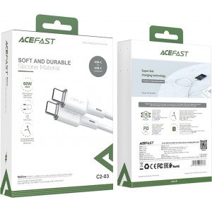 Acefast C2-03-CC USB-C - USB-C PD QC cable 60W 3A 480Mb/s 1.2m - white