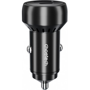 Choetech TC0014 USB-C USB-A PD 60W car charger with LED backlight - black