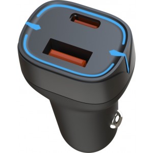 XO car charger CC37 PD QC 3.0 20W 1X USB 1x USB-C black