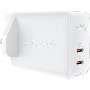 Acefast GaN charger (UK plug) 2x USB Type C 50W, Power Delivery, PPS, Q3 3.0, AFC, FCP (A32 UK)