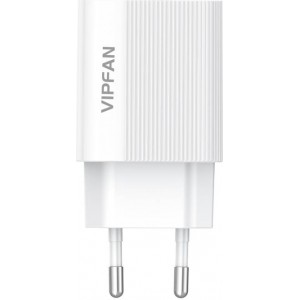 Vipfan Network charger VFAN E01, 1x USB, 2.4A + Lightning cable (white)