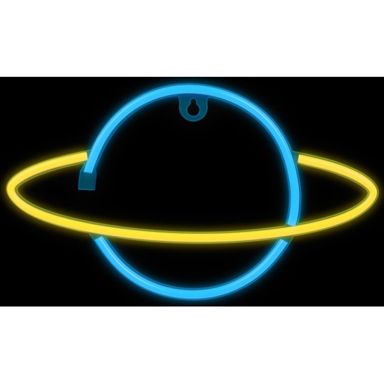 Neon LED Light SATURN yellow blue Bat + USB FLNE11 Forever Light