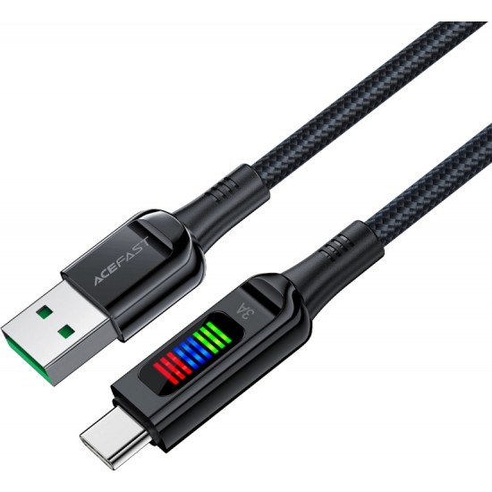 Acefast C7-04 USB-A USB-C 60W 1.2m cable with display - black