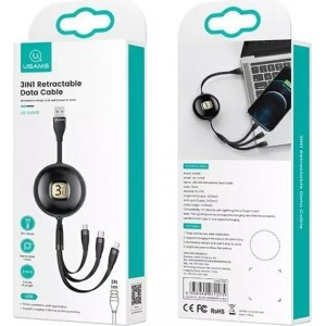 4Kom.pl USAMS Kabel U69 3w1 1m zielony/green (lightning/microUSB/USB-C)