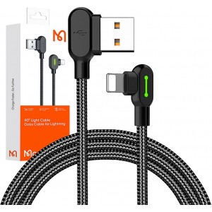 Mcdodo Angle USB Lightning Cable Mcdodo CA-4674 LED, 0.5m (Black)