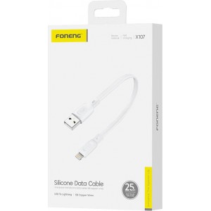 Foneng Cable USB-A - Lightning Foneng X107 3A, 0.25m (biały)